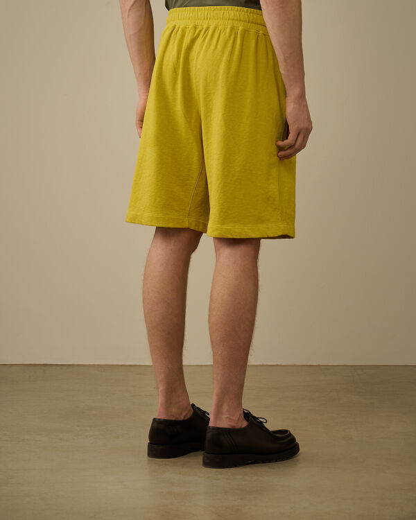 C.p. Company Malfilè Fleece Lens Shorts CRESS GREEN - YELLOW