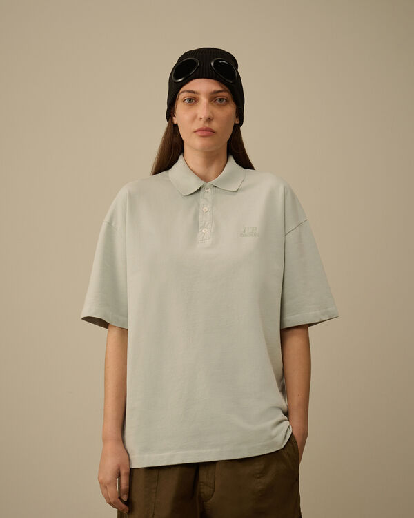 C.p. Company Micro Pattern Jersey Jacquard Polo BLUE FOX - GREY