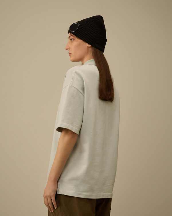 C.p. Company Micro Pattern Jersey Jacquard Polo BLUE FOX - GREY