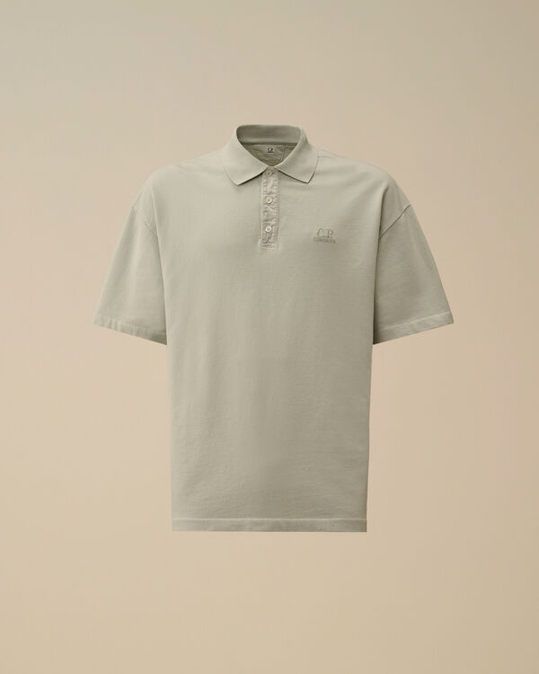 c.p. company Micro Pattern Jersey Jacquard Polo BLUE FOX - GREY