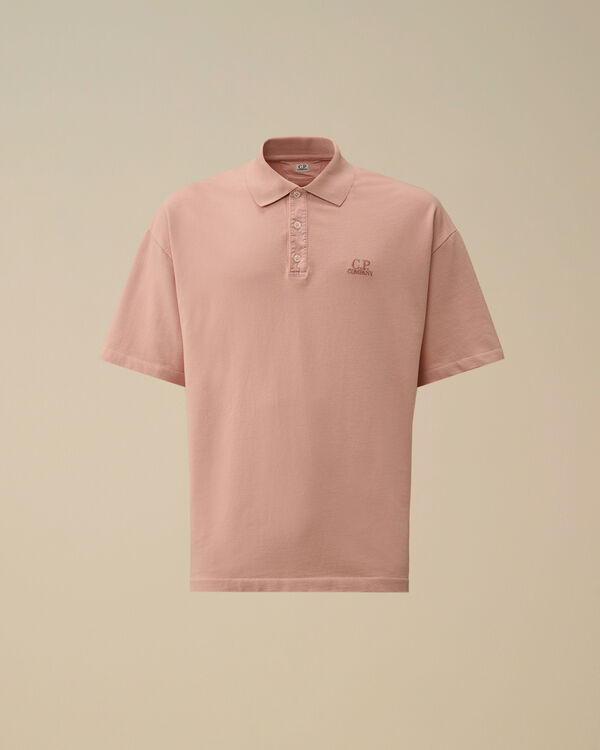 c.p. company Micro Pattern Jersey Jacquard Polo MISTY ROSE - PINK