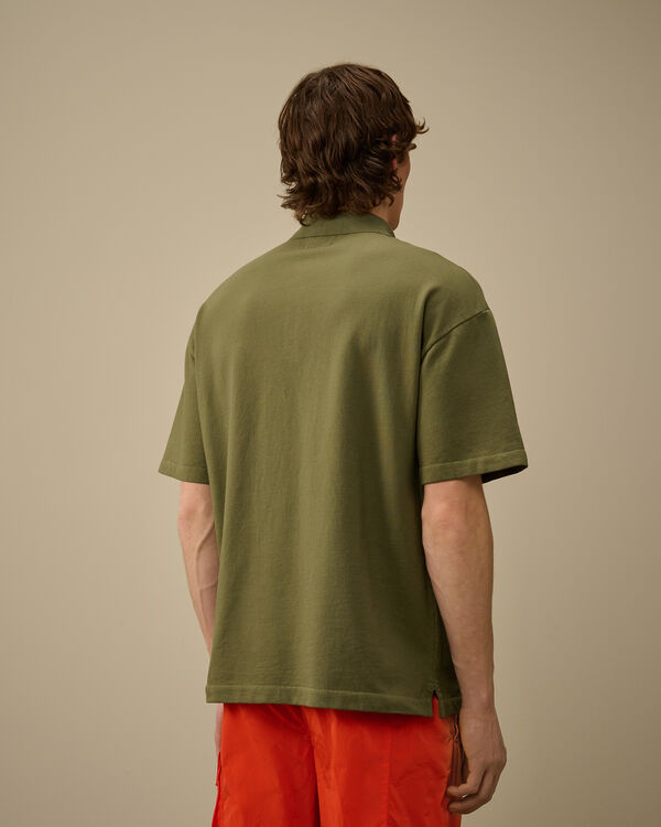C.p. Company Micro Pattern Jersey Jacquard Polo THYME - GREEN