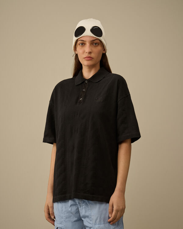 C.p. Company Multi Pattern Jersey Jacquard Polo BLACK