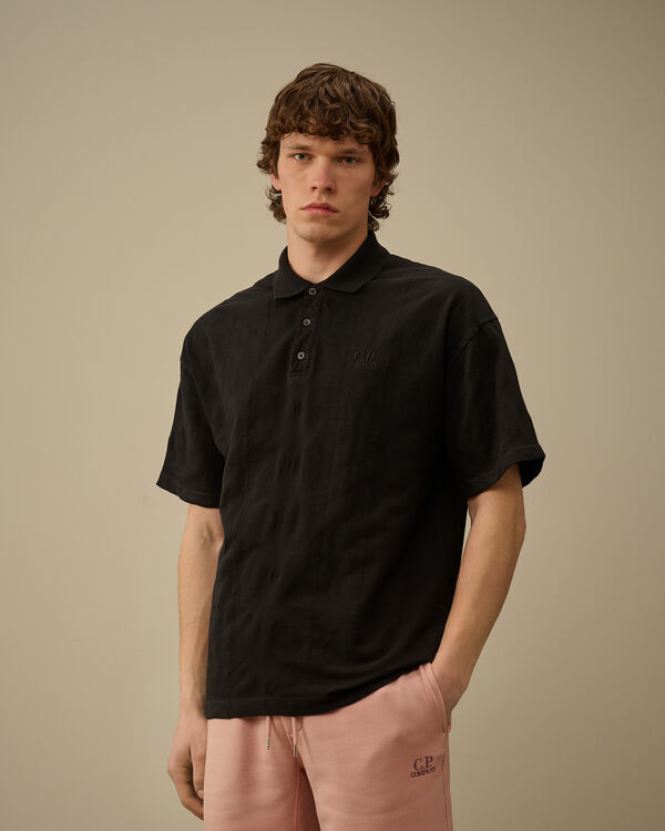 C.p. Company Multi Pattern Jersey Jacquard Polo BLACK