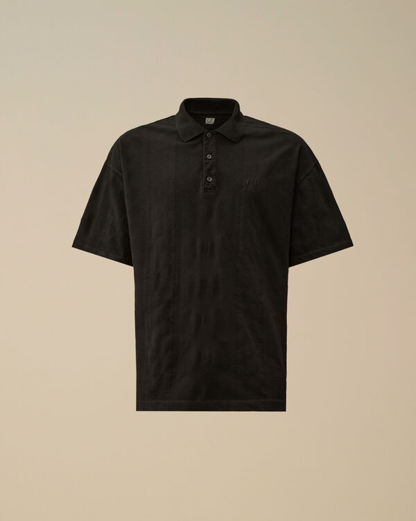 c.p. company Multi Pattern Jersey Jacquard Polo BLACK
