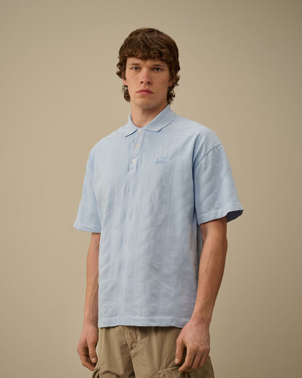 C.p. Company Multi Pattern Jersey Jacquard Polo CERULEAN - LIGHT-BLUE