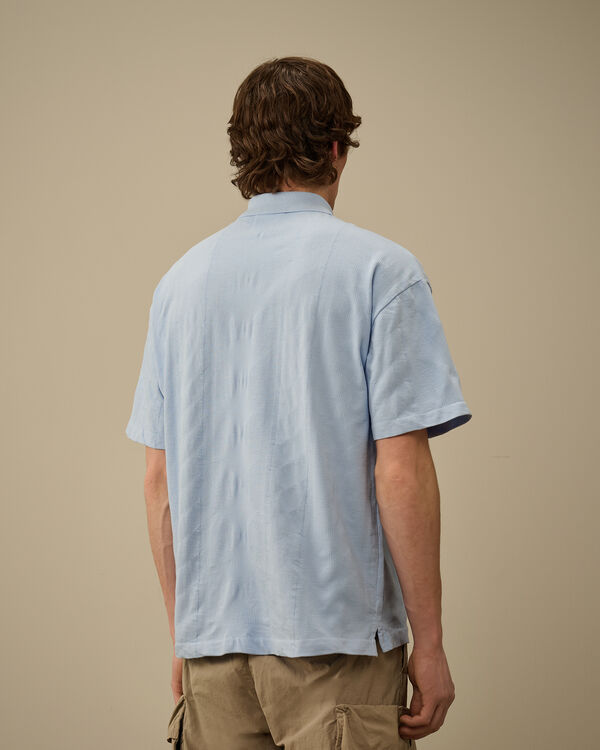 C.p. Company Multi Pattern Jersey Jacquard Polo CERULEAN - LIGHT-BLUE