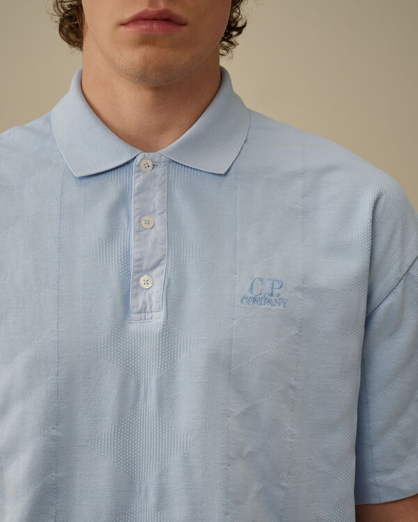 C.p. Company Multi Pattern Jersey Jacquard Polo CERULEAN - LIGHT-BLUE