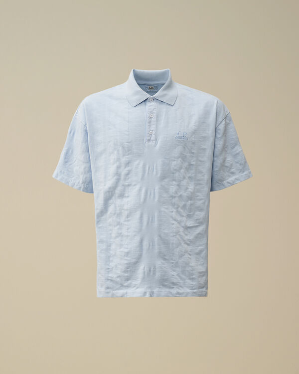 c.p. company Multi Pattern Jersey Jacquard Polo CERULEAN - LIGHT-BLUE