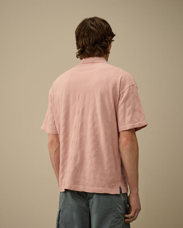 C.p. Company Multi Pattern Jersey Jacquard Polo MISTY ROSE - PINK