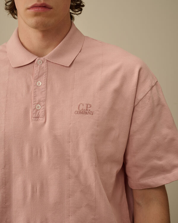 C.p. Company Multi Pattern Jersey Jacquard Polo MISTY ROSE - PINK