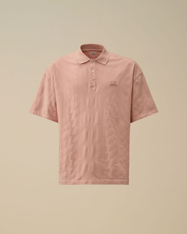 c.p. company Multi Pattern Jersey Jacquard Polo MISTY ROSE - PINK