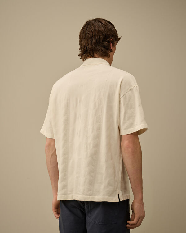 C.p. Company Multi Pattern Jersey Jacquard Polo TURTLEDOVE - WHITE