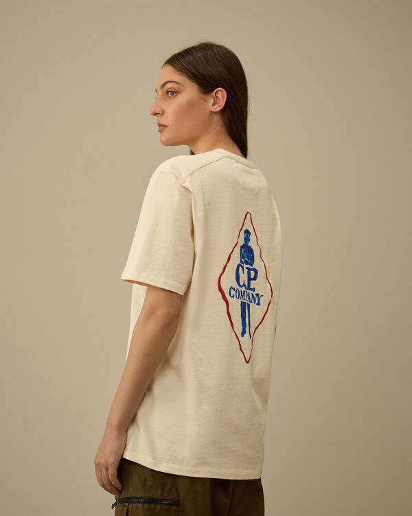 C.p. Company Natural Jersey Logo T-Shirt PISTACHIO SHELL - BEIGE