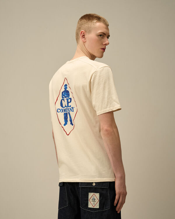 C.p. Company Natural Jersey Logo T-Shirt PISTACHIO SHELL - BEIGE