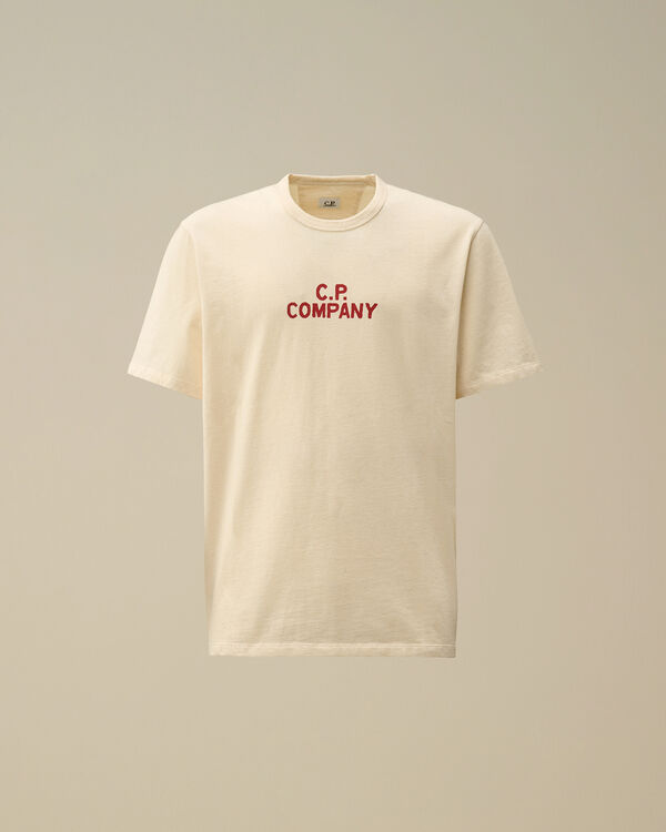 c.p. company Natural Jersey Logo T-Shirt PISTACHIO SHELL - BEIGE