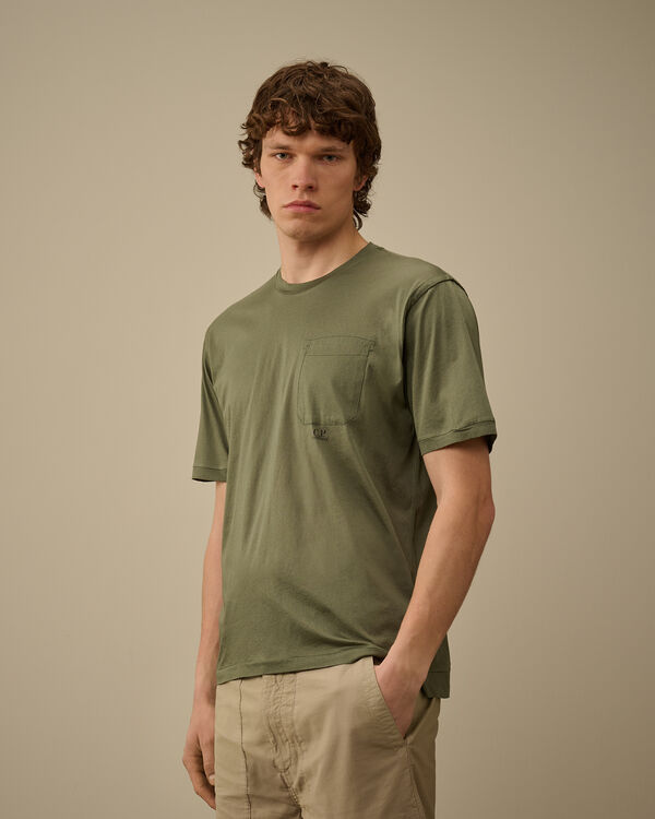 C.p. Company No Gravity Jersey Chest Pocket T-Shirt THYME - GREEN
