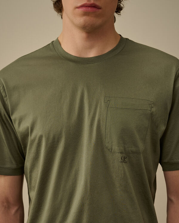 C.p. Company No Gravity Jersey Chest Pocket T-Shirt THYME - GREEN