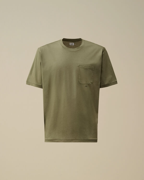 c.p. company No Gravity Jersey Chest Pocket T-Shirt THYME - GREEN