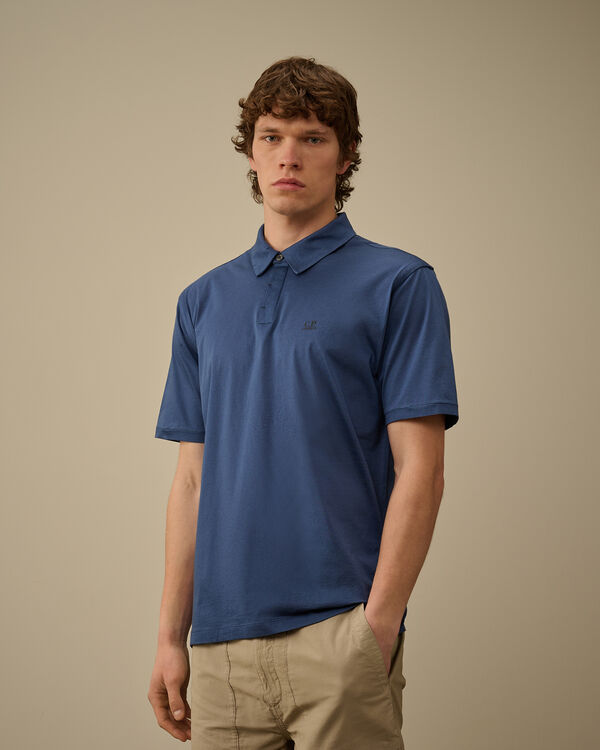 C.p. Company No Gravity Jersey Logo Polo OCEANA - BLUE