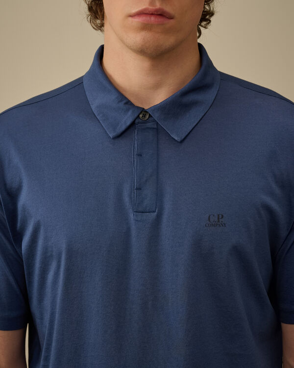 C.p. Company No Gravity Jersey Logo Polo OCEANA - BLUE