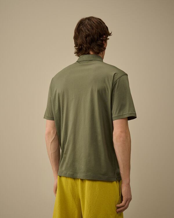 C.p. Company No Gravity Jersey Logo Polo THYME - GREEN
