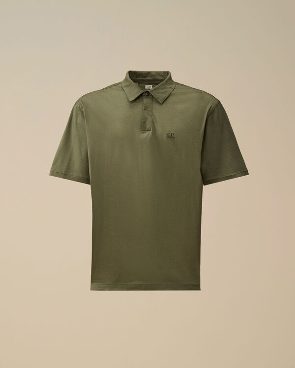 c.p. company No Gravity Jersey Logo Polo THYME - GREEN