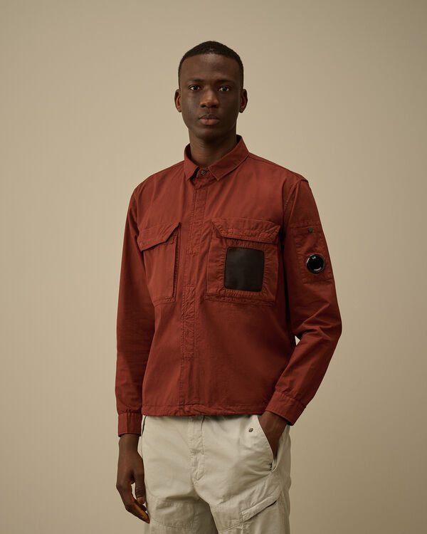C.p. Company Organic Gabardine Lens Overshirt SABLE - BROWN