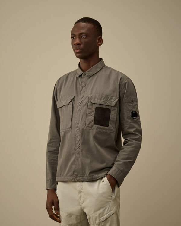 C.p. Company Organic Gabardine Lens Overshirt SMOKED PEARL - GREY