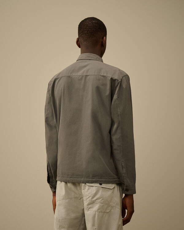C.p. Company Organic Gabardine Lens Overshirt SMOKED PEARL - GREY