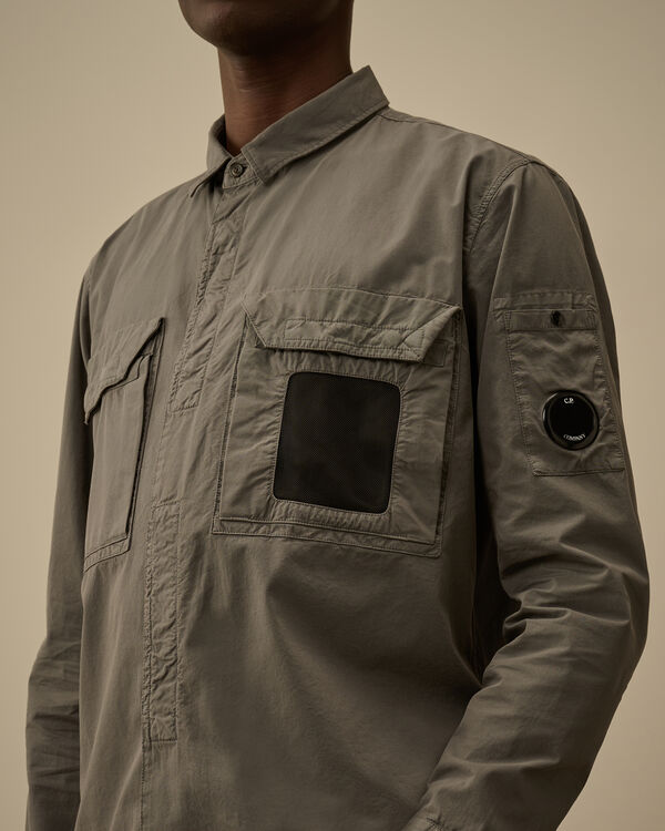 C.p. Company Organic Gabardine Lens Overshirt SMOKED PEARL - GREY