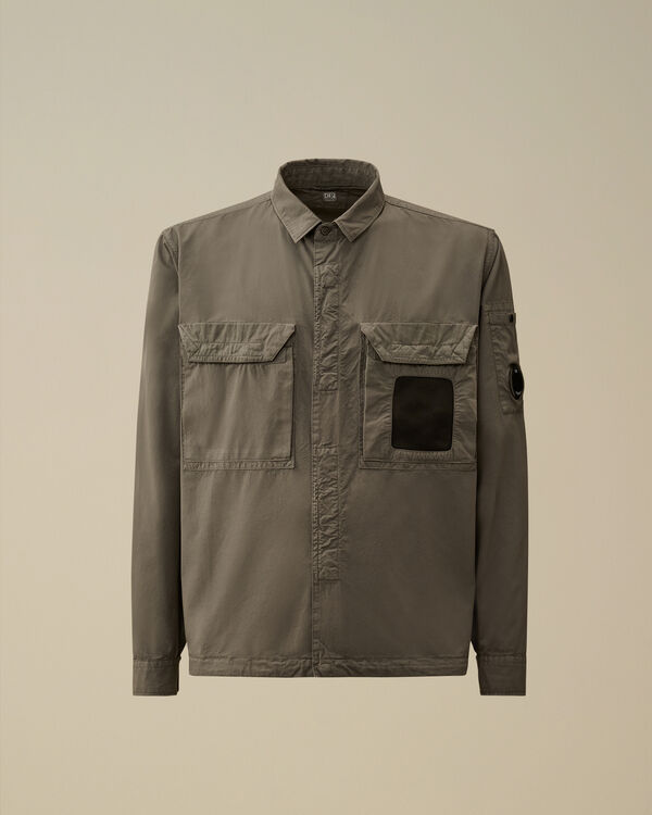 c.p. company Organic Gabardine Lens Overshirt SMOKED PEARL - GREY