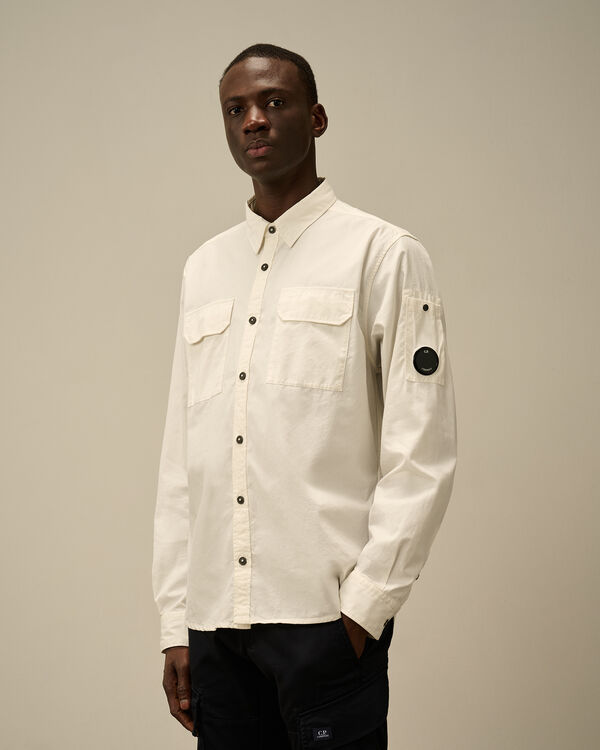 C.p. Company Organic Gabardine Lens Shirt GAUZE WHITE