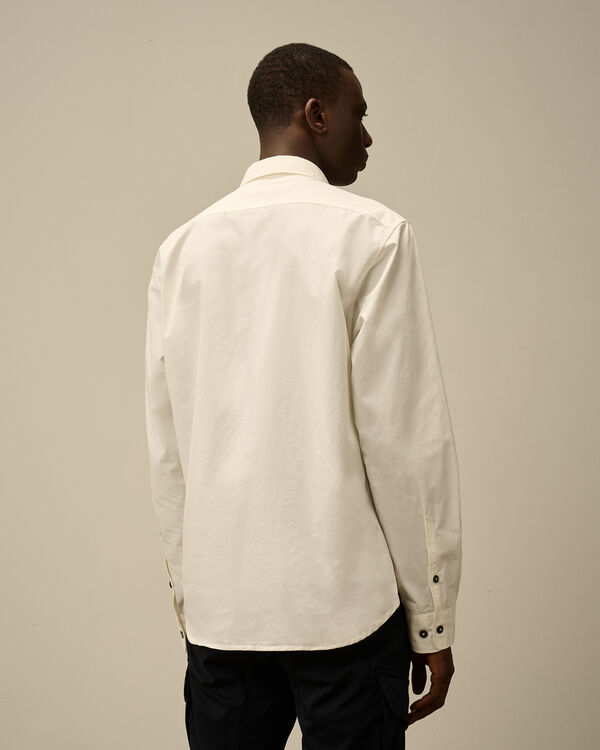 C.p. Company Organic Gabardine Lens Shirt GAUZE WHITE