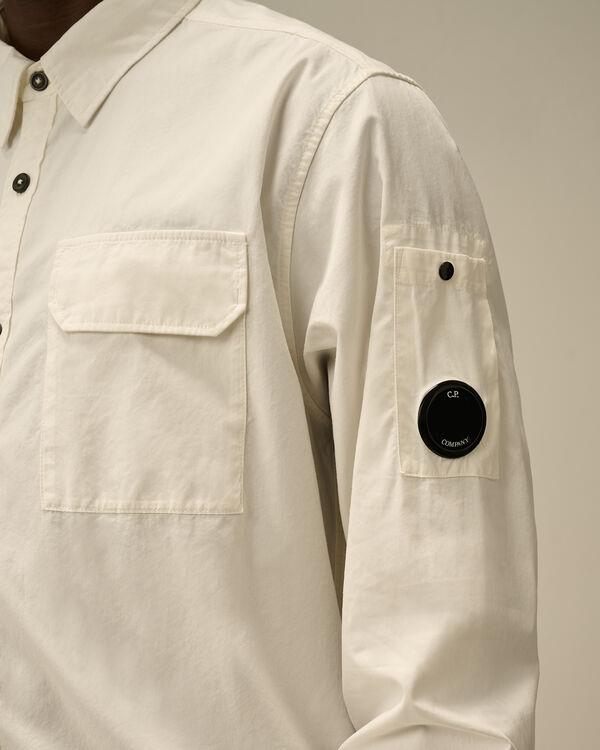 C.p. Company Organic Gabardine Lens Shirt GAUZE WHITE