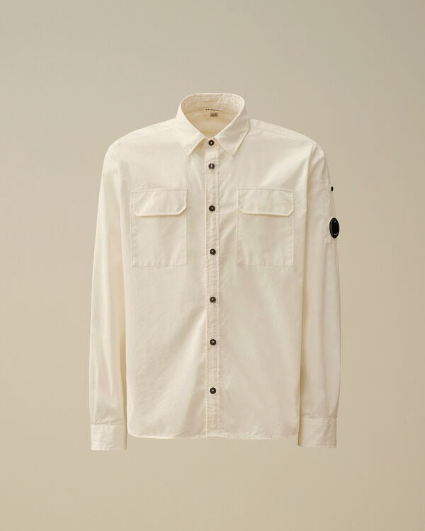 c.p. company Organic Gabardine Lens Shirt GAUZE WHITE