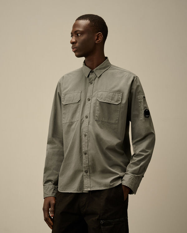 C.p. Company Organic Gabardine Lens Shirt SMOKED PEARL - GREY