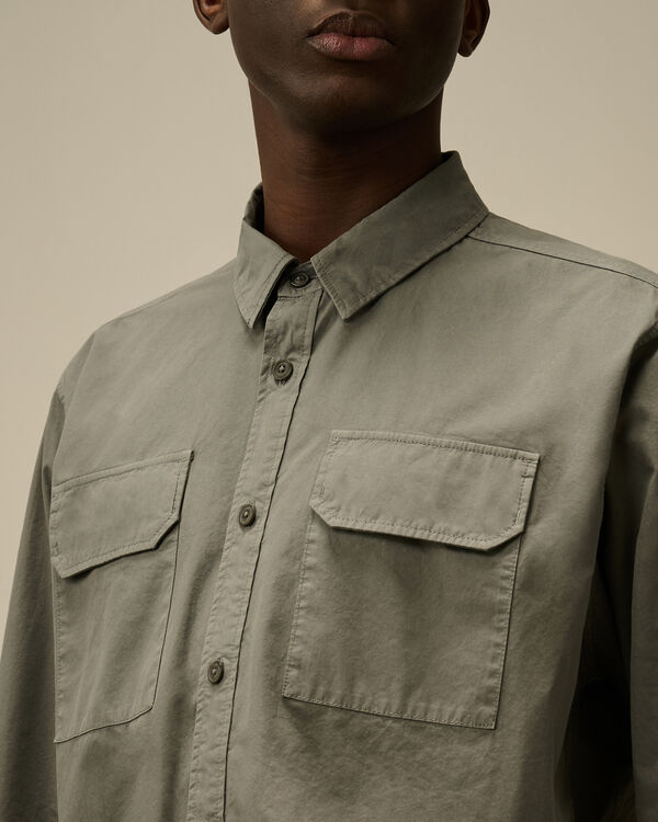 C.p. Company Organic Gabardine Lens Shirt SMOKED PEARL - GREY