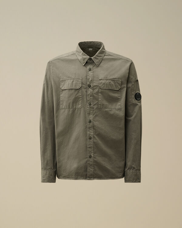 c.p. company Organic Gabardine Lens Shirt SMOKED PEARL - GREY