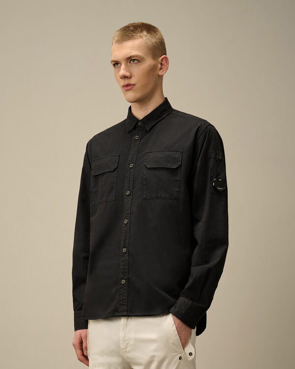 C.p. Company Organic Gabardine Lens Shirt TOTAL ECLIPSE - BLUE