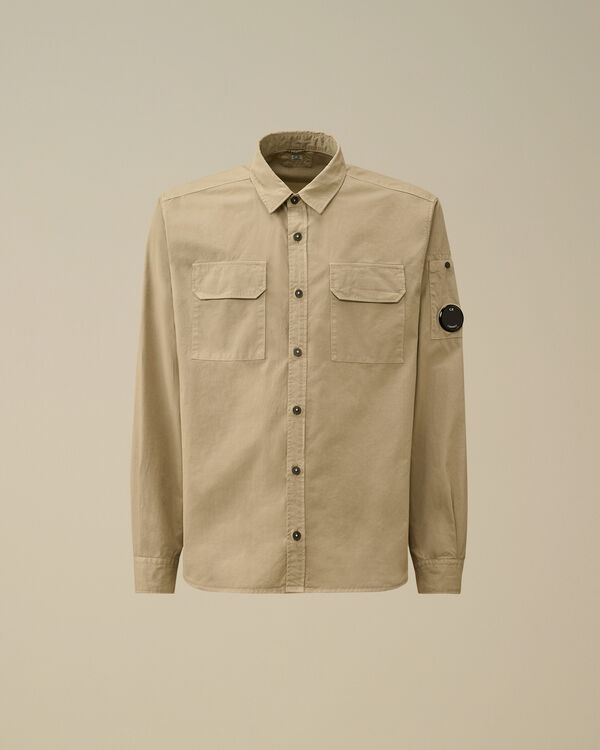 c.p. company Organic Gabardine Lens Shirt VINTAGE KHAKI - BEIGE
