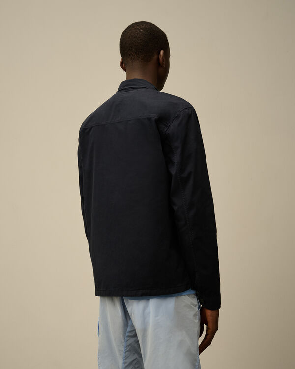 C.p. Company Organic Gabardine Utility Lens Shirt TOTAL ECLIPSE - BLUE