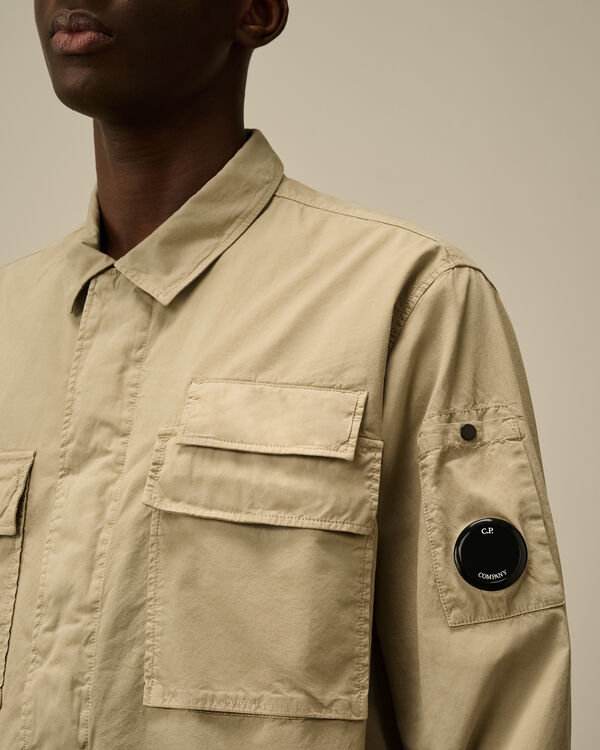 C.p. Company Organic Gabardine Utility Lens Shirt VINTAGE KHAKI - BEIGE