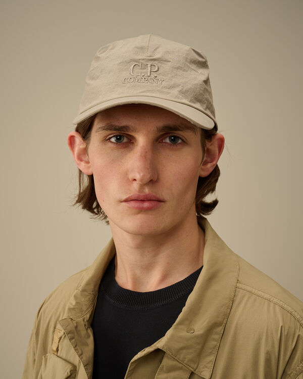 C.p. Company Plain Paper Touch Logo Cap VINTAGE KHAKI - BEIGE
