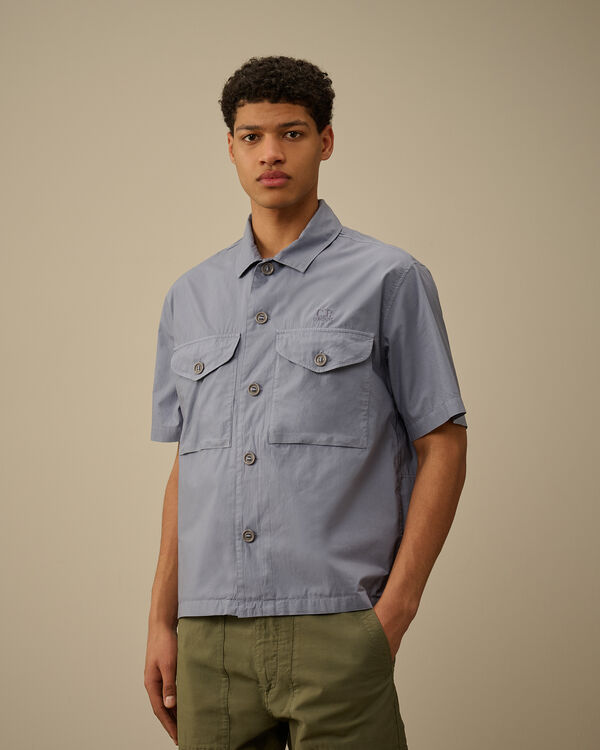 C.p. Company Popeline Boxy Short Sleeve Shirt LAVANDER VIOLET