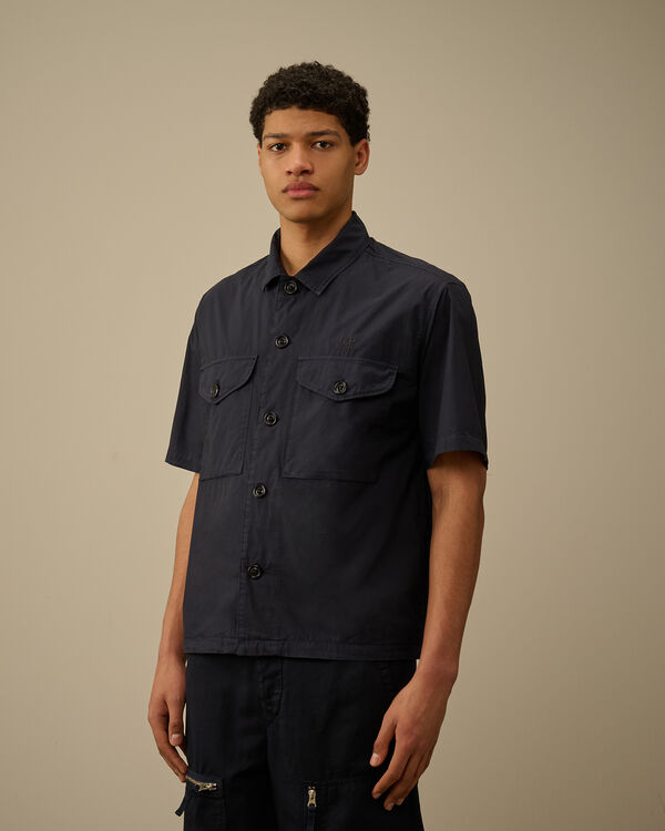 C.p. Company Popeline Boxy Short Sleeve Shirt TOTAL ECLIPSE - BLUE