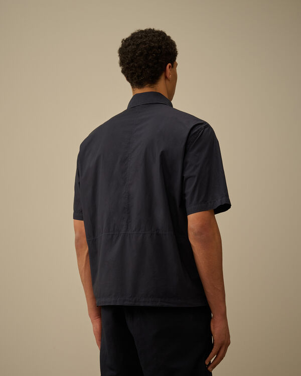 C.p. Company Popeline Boxy Short Sleeve Shirt TOTAL ECLIPSE - BLUE