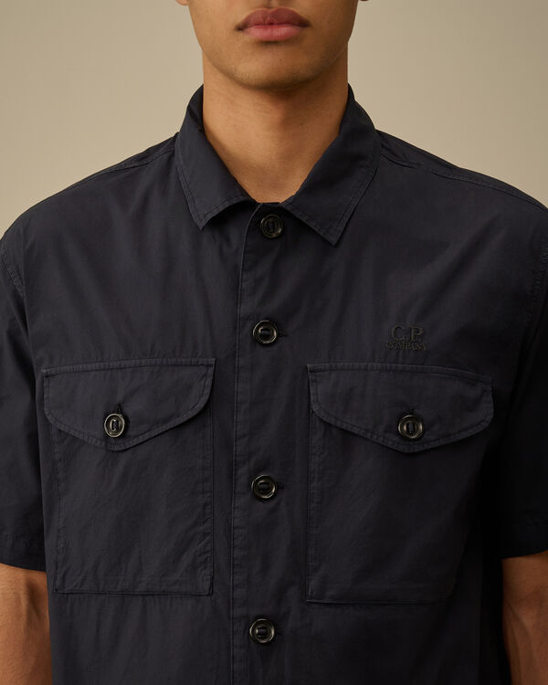 C.p. Company Popeline Boxy Short Sleeve Shirt TOTAL ECLIPSE - BLUE