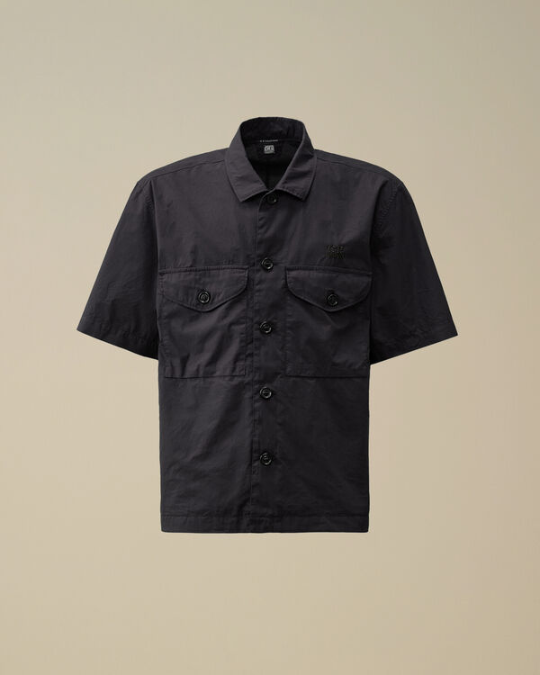 c.p. company Popeline Boxy Short Sleeve Shirt TOTAL ECLIPSE - BLUE
