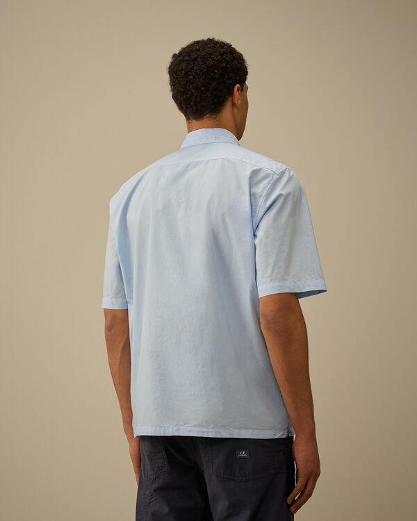 C.p. Company Popeline Short Sleeve Shirt CERULEAN - LIGHT-BLUE